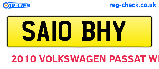 SA10BHY are the vehicle registration plates.