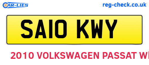 SA10KWY are the vehicle registration plates.