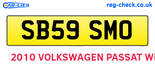 SB59SMO are the vehicle registration plates.