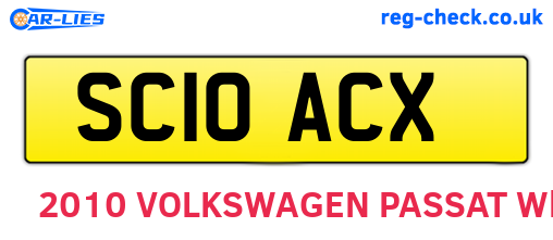 SC10ACX are the vehicle registration plates.
