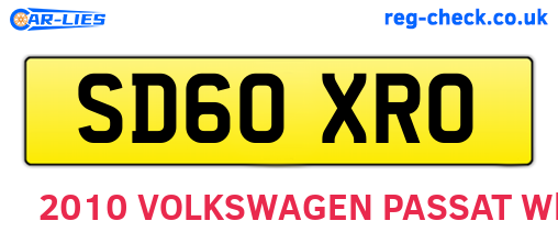SD60XRO are the vehicle registration plates.