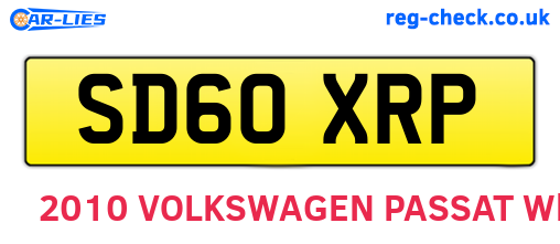 SD60XRP are the vehicle registration plates.