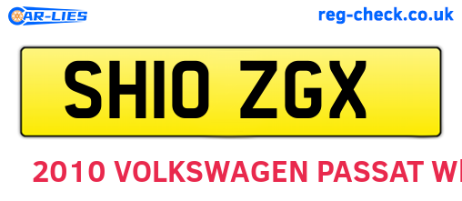 SH10ZGX are the vehicle registration plates.
