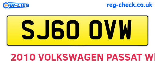 SJ60OVW are the vehicle registration plates.