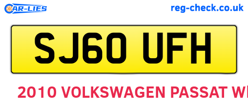 SJ60UFH are the vehicle registration plates.