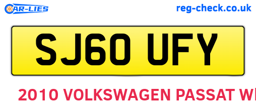 SJ60UFY are the vehicle registration plates.