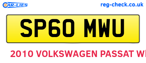 SP60MWU are the vehicle registration plates.