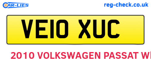 VE10XUC are the vehicle registration plates.