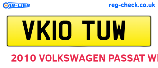 VK10TUW are the vehicle registration plates.