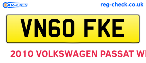 VN60FKE are the vehicle registration plates.