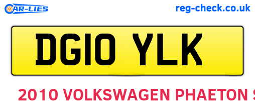 DG10YLK are the vehicle registration plates.