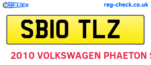 SB10TLZ are the vehicle registration plates.
