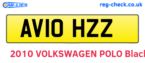 AV10HZZ are the vehicle registration plates.