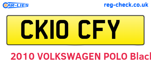 CK10CFY are the vehicle registration plates.
