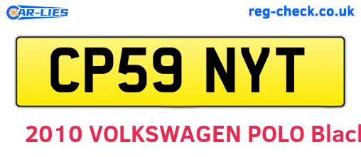 CP59NYT are the vehicle registration plates.