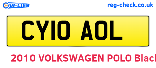 CY10AOL are the vehicle registration plates.