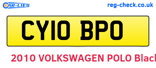 CY10BPO are the vehicle registration plates.