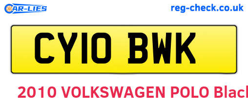 CY10BWK are the vehicle registration plates.