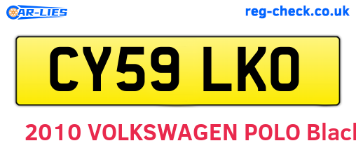 CY59LKO are the vehicle registration plates.