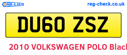 DU60ZSZ are the vehicle registration plates.