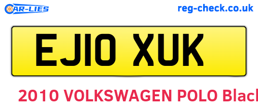 EJ10XUK are the vehicle registration plates.