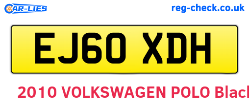 EJ60XDH are the vehicle registration plates.