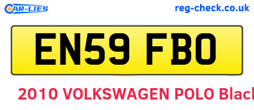 EN59FBO are the vehicle registration plates.