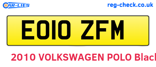 EO10ZFM are the vehicle registration plates.