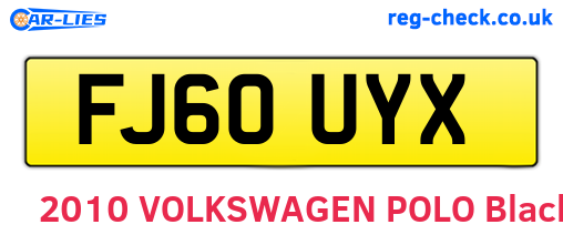 FJ60UYX are the vehicle registration plates.
