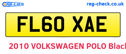 FL60XAE are the vehicle registration plates.