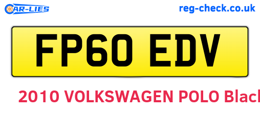 FP60EDV are the vehicle registration plates.
