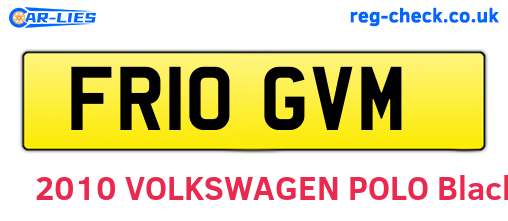FR10GVM are the vehicle registration plates.