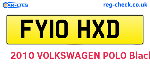 FY10HXD are the vehicle registration plates.