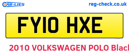 FY10HXE are the vehicle registration plates.
