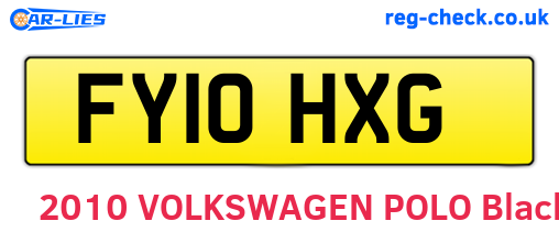 FY10HXG are the vehicle registration plates.
