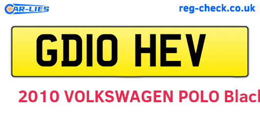 GD10HEV are the vehicle registration plates.