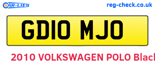 GD10MJO are the vehicle registration plates.