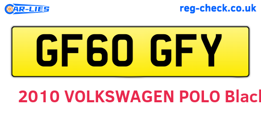GF60GFY are the vehicle registration plates.