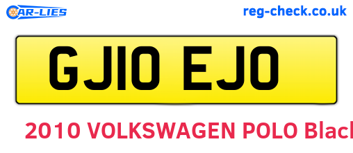 GJ10EJO are the vehicle registration plates.