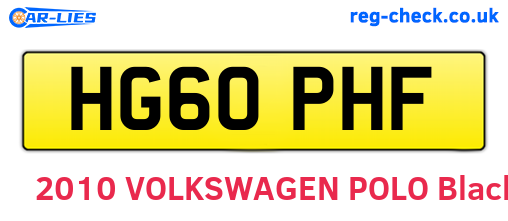 HG60PHF are the vehicle registration plates.