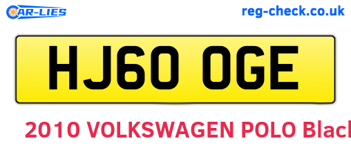HJ60OGE are the vehicle registration plates.
