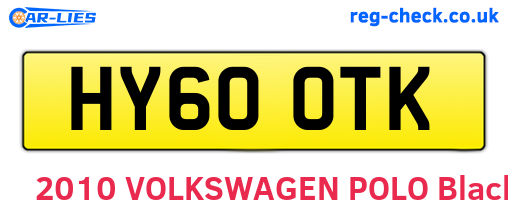 HY60OTK are the vehicle registration plates.