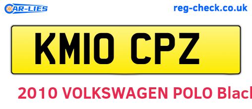 KM10CPZ are the vehicle registration plates.