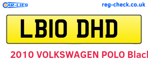 LB10DHD are the vehicle registration plates.
