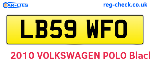 LB59WFO are the vehicle registration plates.