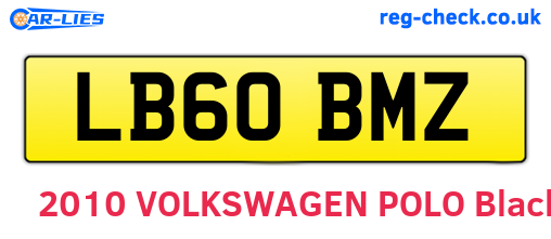 LB60BMZ are the vehicle registration plates.
