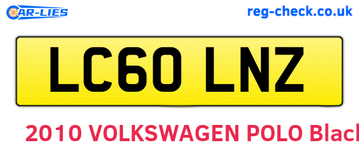 LC60LNZ are the vehicle registration plates.