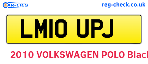 LM10UPJ are the vehicle registration plates.