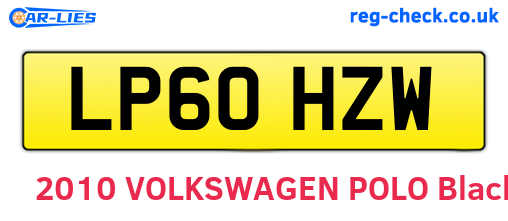 LP60HZW are the vehicle registration plates.