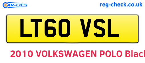 LT60VSL are the vehicle registration plates.
